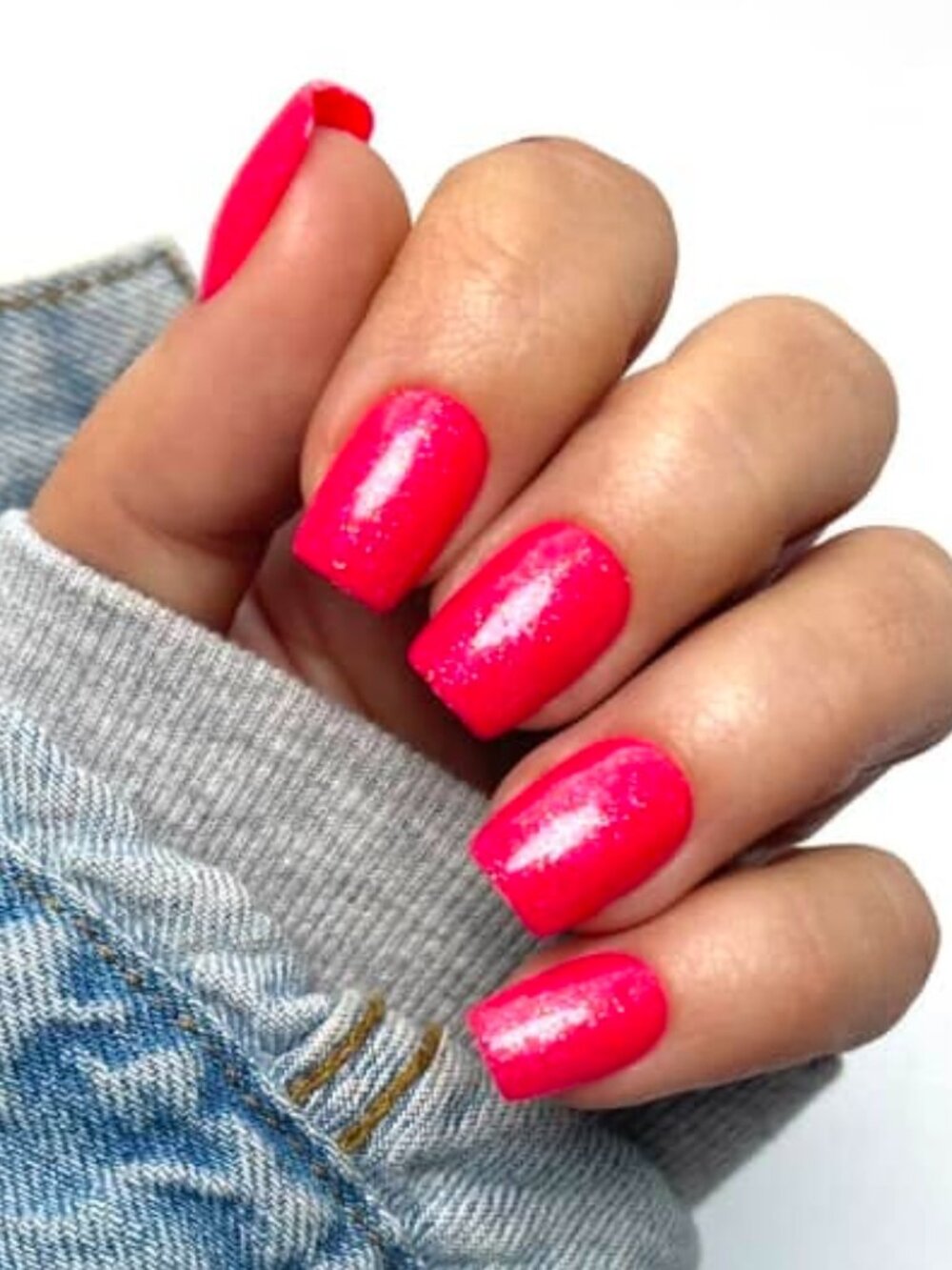 Red Aspen Press-On Nails Pink Glitter Anti-Social Butterfly Mimi Short Coffin
